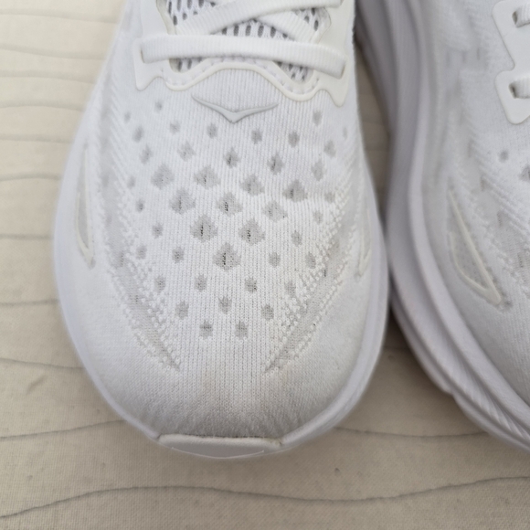 Hoka One One Womens Clifton 9 Triple White Running Sneakers Shoes F27222L Sz 11D - Picture 4 of 14